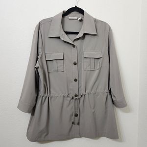 Women Jacket Weekend by Chico’s 2 Tan Lightweight Jacket Casual